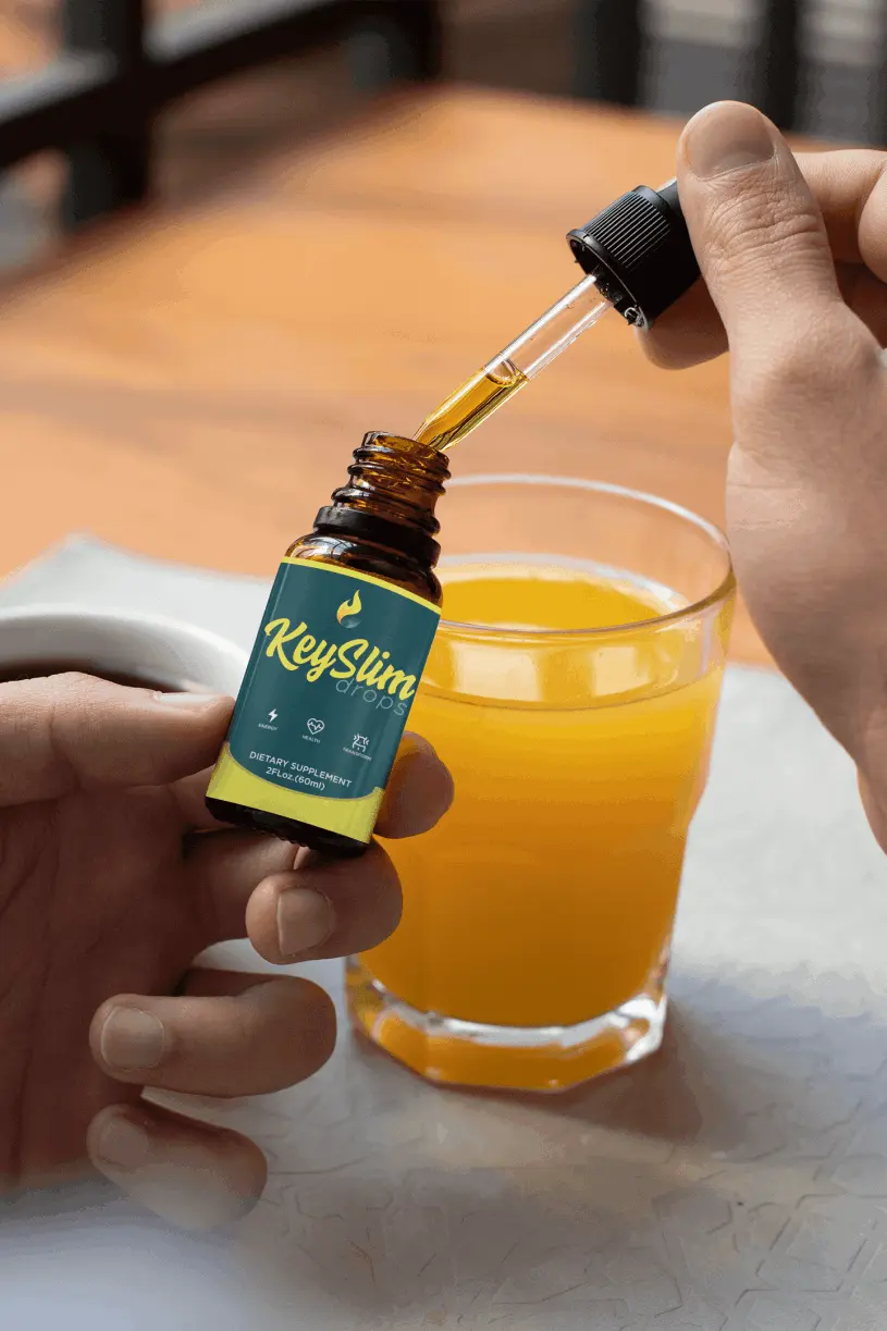 KeySlim Drops with juice glass